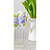 Set of 2 White Floral Hand Painted Champagne Flute Drinking Glasses 5.75 oz.