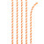 Club Pack of 144 Orange and White Striped Straw Party Favors 7.75"