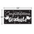 Pack of 6 Black Velvet and White Gigantic "Congratulations Graduate" Giant Party Banners 10'