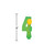 Pack of 6 Green and Yellow Molded Numeral "4" with Balloon Birthday Party Candles 3.5"