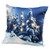 17" Blue and White Winter Scene Square Pillow with LED Lights