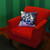 17" Blue and White Winter Scene Square Pillow with LED Lights