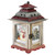 11.75" Rustic Red and White Snowman Christmas Scene Candle Lantern