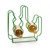 14" Desert Theme 5 Bottles Green Cactus Design Wine Bottle Holder
