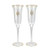 Set of 2 Golden Snowflake Champagne Glasses 9.25"