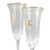 Set of 2 Golden Snowflake Champagne Glasses 9.25"