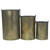 Set of 3 Gray and Gold Floral Cut-Out Pillar Candle Lanterns 10"