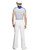 40" White and Blue Fever French Sailor Men Adult Halloween Costume - Medium