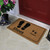 Beige and Black Shoe Prints with Paw Prints Doormat 18" x 30"