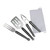 Set of 3 Black and Silver Folding BBQ Tool Set 18"
