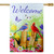 Welcome Birds on a Fence Outdoor Garden Flag 28" x 40"