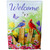 Welcome Birds on a Fence Outdoor Garden Flag 28" x 40"