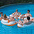 Inflatable Orange and White River Land Two Swimming Pool Sofa, 85-Inch