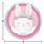 Club Pack of 96 Blue and Pink Bunny Round Dinner Plates 8.75"