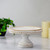10.75" White Rustic Distressed Cake Stand