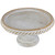 10.75" White Rustic Distressed Cake Stand