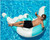 Inflatable Swimming Pool White and Blue Hang Loose 2 Lounger Ages 7 and Up 8"