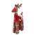 16.5" Red and Brown Plaid Standing Reindeer Christmas Decoration