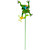 17" Bobbling Jumping Green Colorful Metal Frog Outdoor Garden Stickess Upside Down Metal Frog On a Outdoor Garden Stick