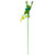 17" Bobbling Jumping Green Colorful Metal Frog Outdoor Garden Stickess Upside Down Metal Frog On a Outdoor Garden Stick
