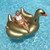 Inflatable Gold and Orange Giant Goose Swimming Pool Ride Float Toy, 75-Inch