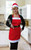 Unisex Adult Santa Claus Christmas Apron with Hat - One Size - Red and White
