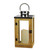 13.75" Country Rustic Wood and Glass Lantern with LED Flameless Pillar Candle with Timer