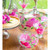 Set of 2 Pink Peony Hand Painted Wine and Dessert Glasses 4"