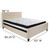 85.25" Beige and Brown Queen Size Tufted Upholstered Platform Bed with Pocket Spring Mattress