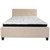 85.25" Beige and Brown Queen Size Tufted Upholstered Platform Bed with Pocket Spring Mattress