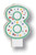 Pack of 6 White Polka Dot Numeral 8 with Green Trim 3"