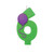 Pack of 6 Green and Purple Molded Numeral "6" with Balloon Birthday Party Candles 3.5"