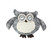 12" Charming Gray Plaid Owl w/ Textured Ivory Plush Table Top Christmas Figure