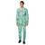 Green and Blue Tropical Flamingo Men's Adult All Year Slim Fit Suit - 2XL