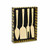 Set of 4 Metallic Gold Stainless Steel Modern Style Cheese Knives 5.25"