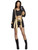 49" Black and Gold Knockout Women Adult Halloween Costume - Small