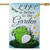 Life is Better in the Garden Green Frog Outdoor House Flag 28" x 40"