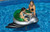 12.9” Green and Gray Water Sports Batwing Fighter Inflatable Ride-On Water Squirt Swimming Pool Toy