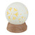 6.5" Lighted White and Brown Globe with Snowflakes