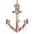 16" Red and White Striped Nautical Hanging Anchor with Rope Wall Art