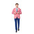 Red and Blue United Stripes Men's Adult Americana Suit - US50