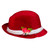 3.5" Red and White Fedora with Plush Women Christmas Santa Hat - One Size