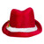3.5" Red and White Fedora with Plush Women Christmas Santa Hat - One Size