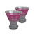 Set of 2 Pink and Clear Striped Cosmopolitan Wine Glasses 8.25 oz.