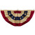 Patriotic Americana Tea-Stained Pleated Bunting Flag 24" x 48"