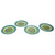 Set of 4 White, Blue and Yellow Floral Melamine Dinner Plates 6"