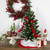 18" White and Red Velveteen Mini Christmas Round Tree Skirt