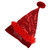 Red Sequined Unisex Adult Christmas Santa Hat Costume Accessory - Small
