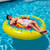 72" Inflatable Multicolor Tie Dye Circular Swimming Pool Float