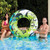 Inflatable Ocean Blue and Lime Green Swimming Pool Ring Float, 47-Inch